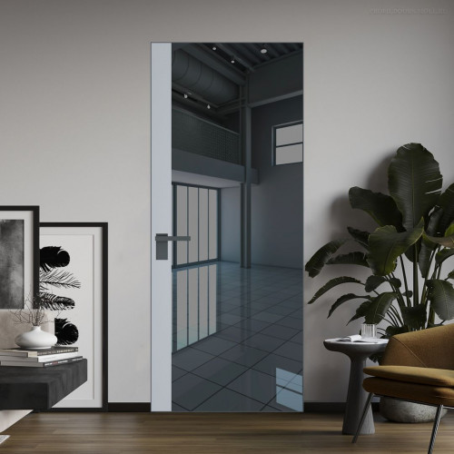 Межкомнатная дверь ProfilDoors 6 AGK цвет Зеркало Grey вставка Лайт Грей кромка Серая ночь