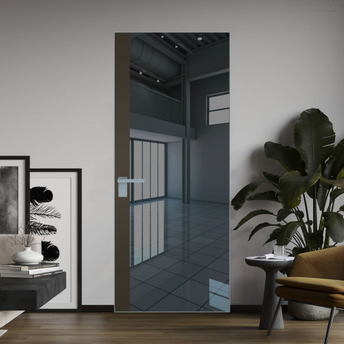 Межкомнатная дверь ProfilDoors 6 AGK цвет Зеркало Grey вставка Перламутр бронза кромка Серебро