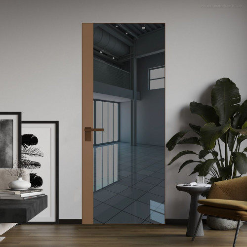 Межкомнатная дверь ProfilDoors 6 AGK цвет Зеркало Grey вставка Перламутр золото кромка Деорэ