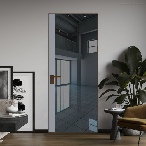 Межкомнатная дверь ProfilDoors 6 AGK цвет Зеркало Grey вставка Смоки кромка Деорэ