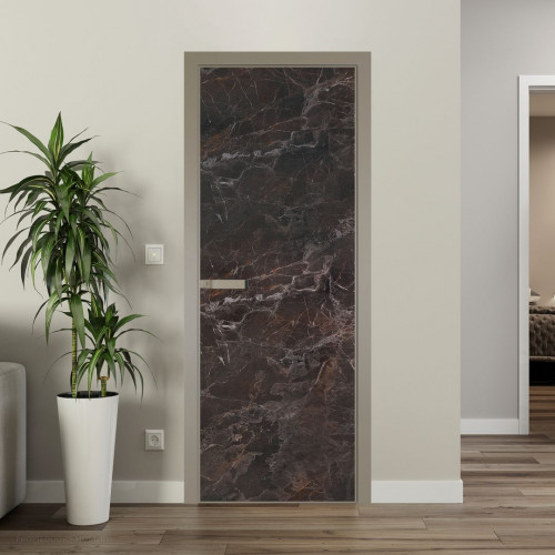 Межкомнатная дверь ProfilDoors 1 AGN композитная панель Мрамор профиль Никель матовый короб с наличником