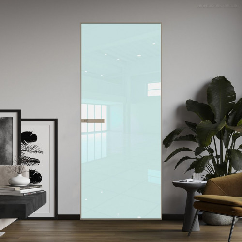 Межкомнатная дверь ProfilDoors 1 AGN стекло Lacobel Белый лак профиль Никель матовый короб без наличника