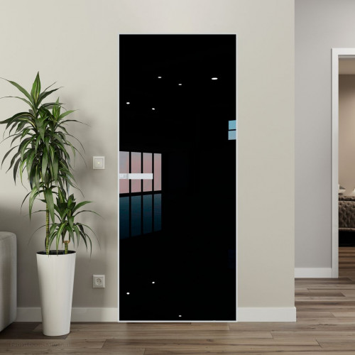 Межкомнатная дверь ProfilDoors 1 AGN стекло Lacobel Черный лак профиль Вайт короб без наличника