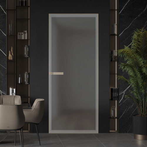 Межкомнатная дверь ProfilDoors 1 AGN стекло Матовое графит профиль Никель матовый короб без наличника