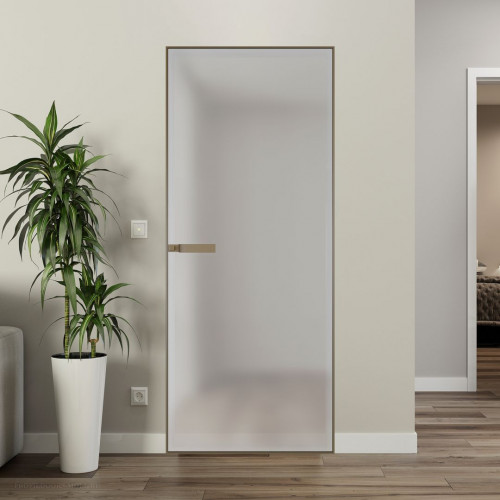 Межкомнатная дверь ProfilDoors 1 AGN стекло Матовое профиль Шампань короб без наличника
