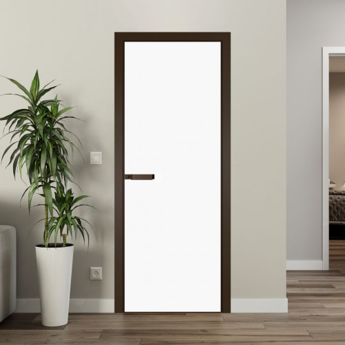 Межкомнатная дверь ProfilDoors 1 AGN стекло Монохром белый просветленный триплекс профиль Деорэ короб с наличником