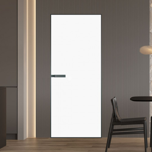 Межкомнатная дверь ProfilDoors 1 AGN стекло Монохром белый просветленный триплекс профиль Серая ночь короб без наличника