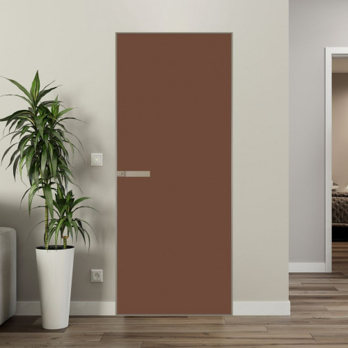 Межкомнатная дверь ProfilDoors 1 AGN стекло Монохром гляссе триплекс профиль Никель матовый короб без наличника