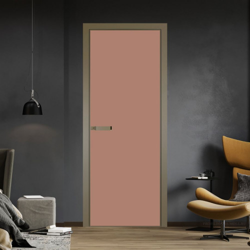Межкомнатная дверь ProfilDoors 1 AGN стекло Монохром капучино триплекс профиль Шампань короб с наличником