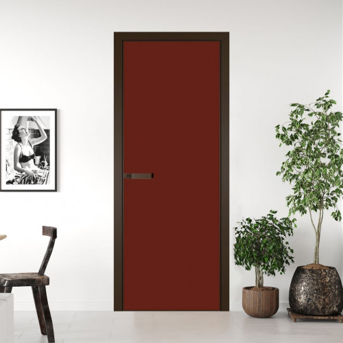 Межкомнатная дверь ProfilDoors 1 AGN стекло Монохром шоколад триплекс профиль Деорэ короб с наличником
