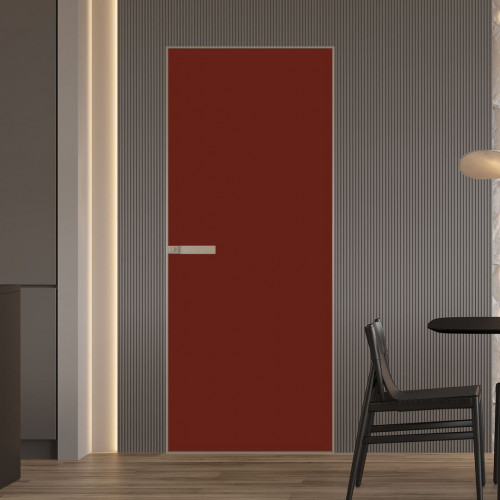 Межкомнатная дверь ProfilDoors 1 AGN стекло Монохром шоколад триплекс профиль Никель матовый короб без наличника