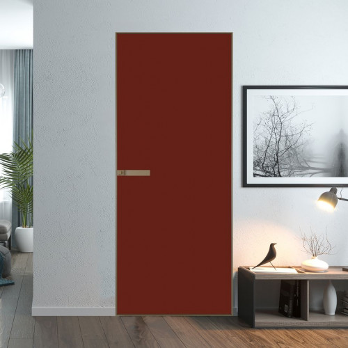 Межкомнатная дверь ProfilDoors 1 AGN стекло Монохром шоколад триплекс профиль Шампань короб без наличника