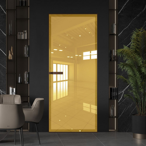 Межкомнатная дверь ProfilDoors 1 AGN стекло Зеркало Gold (Гезелла) профиль Деорэ короб без наличника