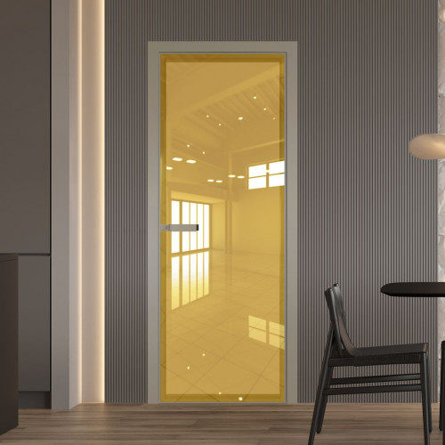 Межкомнатная дверь ProfilDoors 1 AGN стекло Зеркало Gold (Гезелла) профиль Никель матовый короб с наличником