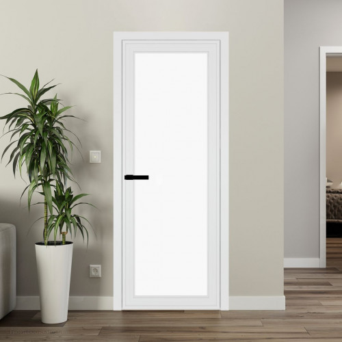 Межкомнатная дверь ProfilDoors 1 AGP Монохром белый просветленный триплекс профиль Вайт Без рисунка