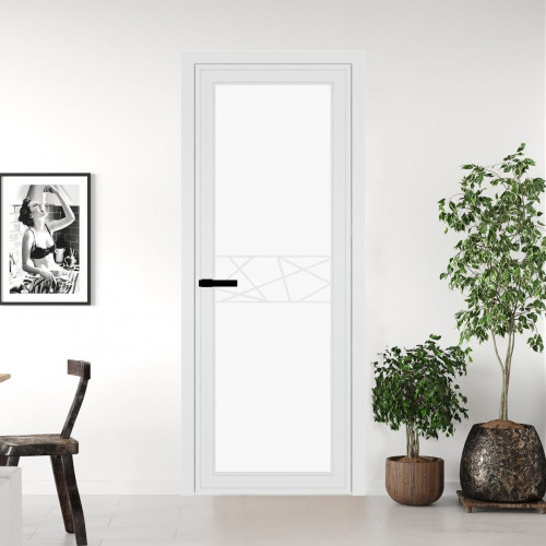 Межкомнатная дверь ProfilDoors 1 AGP Монохром белый просветленный триплекс профиль Вайт Рисунок 1