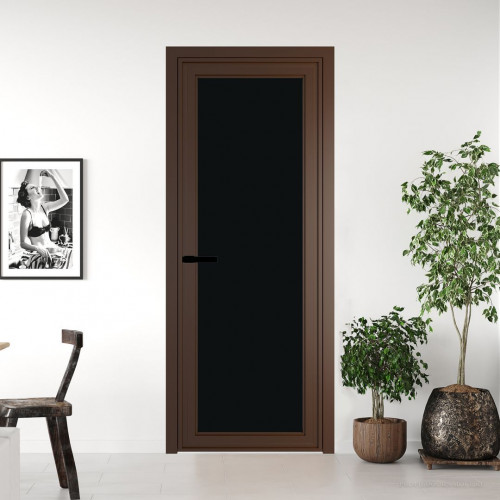 Межкомнатная дверь ProfilDoors 1 AGP Монохром черный триплекс профиль Деорэ Без рисунка