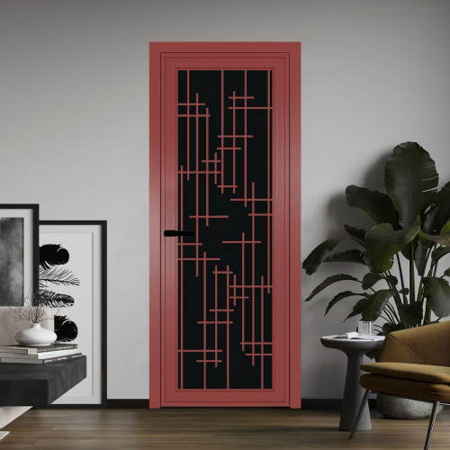 Межкомнатная дверь ProfilDoors 1 AGP Монохром черный триплекс профиль Красный антрацит Рисунок 6