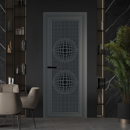 Межкомнатная дверь ProfilDoors 1 AGP Монохром черный триплекс профиль Серая ночь Рисунок 3