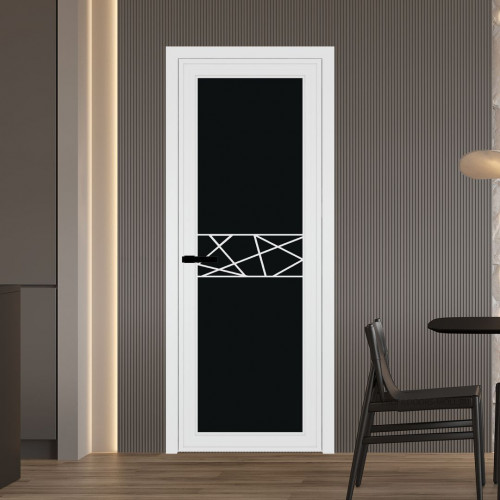 Межкомнатная дверь ProfilDoors 1 AGP Монохром черный триплекс профиль Вайт Рисунок 1