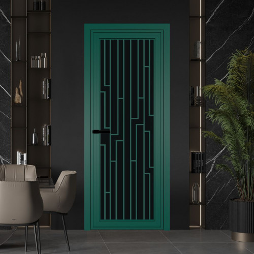 Межкомнатная дверь ProfilDoors 1 AGP Монохром черный триплекс профиль Зеленый воск Рисунок 5