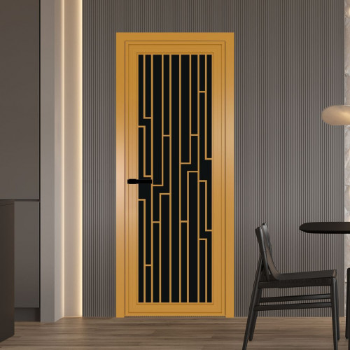 Межкомнатная дверь ProfilDoors 1 AGP Монохром черный триплекс профиль Золото Рисунок 5