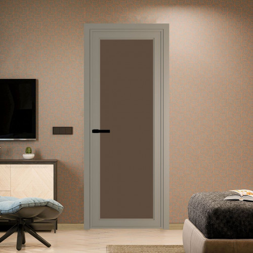 Межкомнатная дверь ProfilDoors 1 AGP Монохром гляссе триплекс профиль Никель матовый Без рисунка