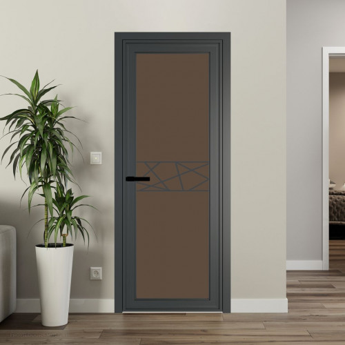 Межкомнатная дверь ProfilDoors 1 AGP Монохром гляссе триплекс профиль Серая ночь Рисунок 1