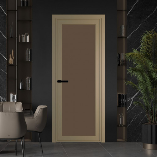 Межкомнатная дверь ProfilDoors 1 AGP Монохром гляссе триплекс профиль Шампань Без рисунка