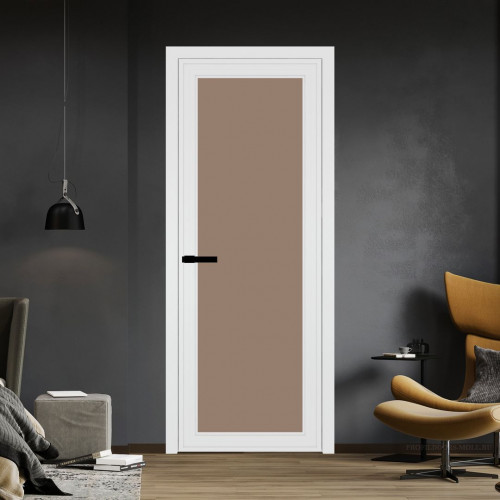 Межкомнатная дверь ProfilDoors 1 AGP Монохром капучино триплекс профиль Вайт Без рисунка