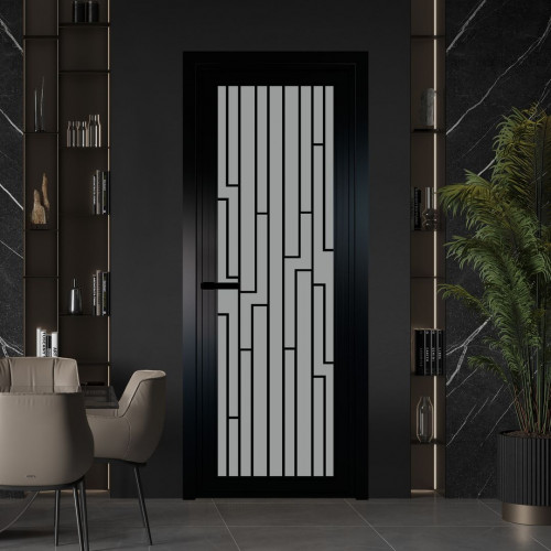 Межкомнатная дверь ProfilDoors 1 AGP Монохром серый триплекс профиль Черный матовый Рисунок 5