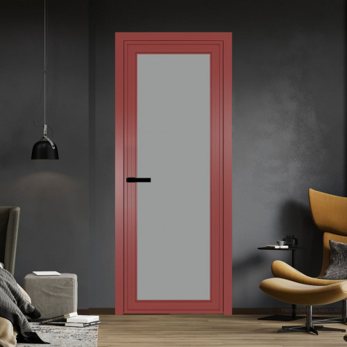 Межкомнатная дверь ProfilDoors 1 AGP Монохром серый триплекс профиль Красный антрацит Без рисунка