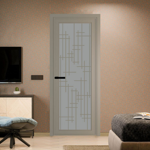 Межкомнатная дверь ProfilDoors 1 AGP Монохром серый триплекс профиль Никель матовый Рисунок 6