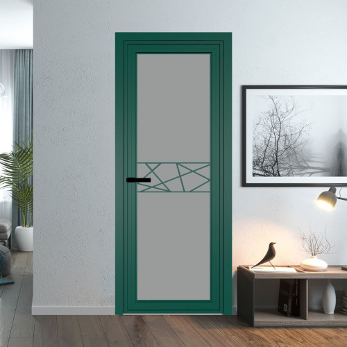 Межкомнатная дверь ProfilDoors 1 AGP Монохром серый триплекс профиль Зеленый воск Рисунок 1