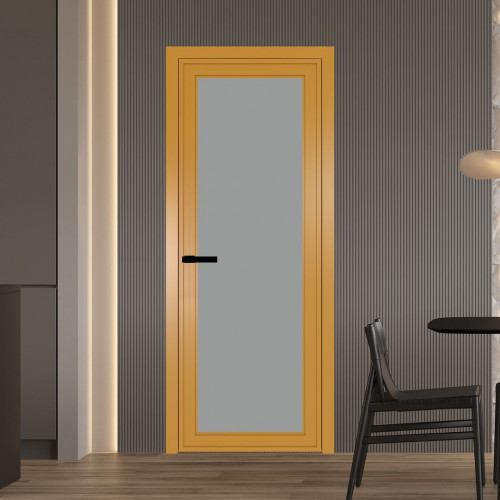 Межкомнатная дверь ProfilDoors 1 AGP Монохром серый триплекс профиль Золото Без рисунка