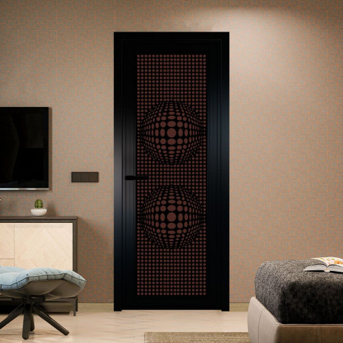 Межкомнатная дверь ProfilDoors 1 AGP Монохром шоколад триплекс профиль Черный матовый Рисунок 3