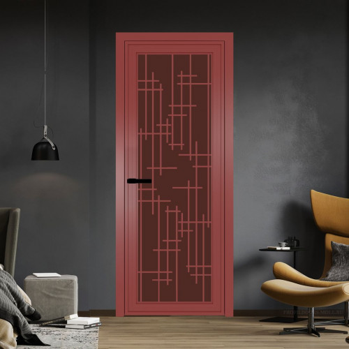 Межкомнатная дверь ProfilDoors 1 AGP Монохром шоколад триплекс профиль Красный антрацит Рисунок 6