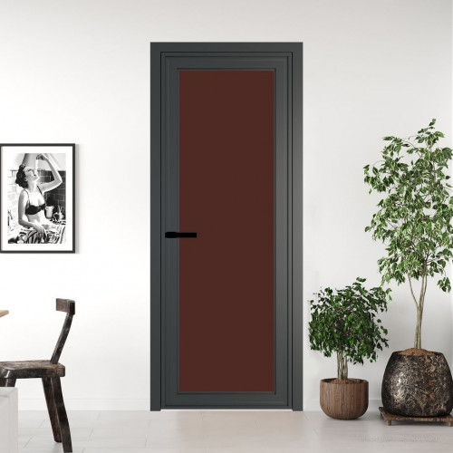 Межкомнатная дверь ProfilDoors 1 AGP Монохром шоколад триплекс профиль Серая ночь Без рисунка