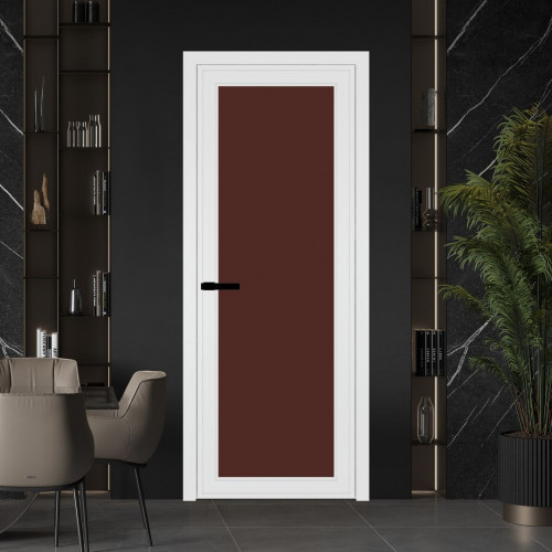 Межкомнатная дверь ProfilDoors 1 AGP Монохром шоколад триплекс профиль Вайт Без рисунка