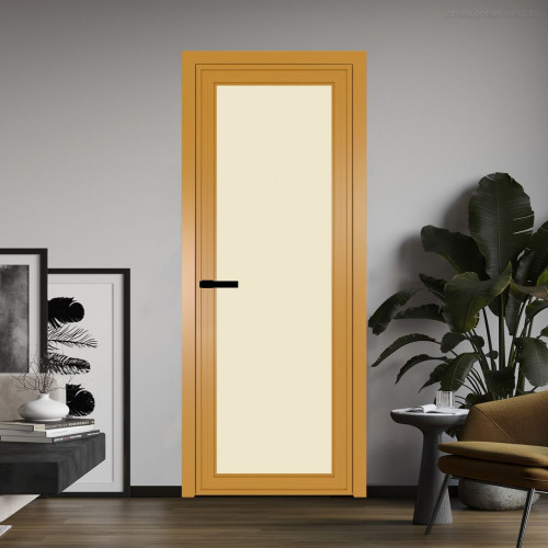 Межкомнатная дверь ProfilDoors 1 AGP Монохром жемчуг триплекс профиль Золото Без рисунка
