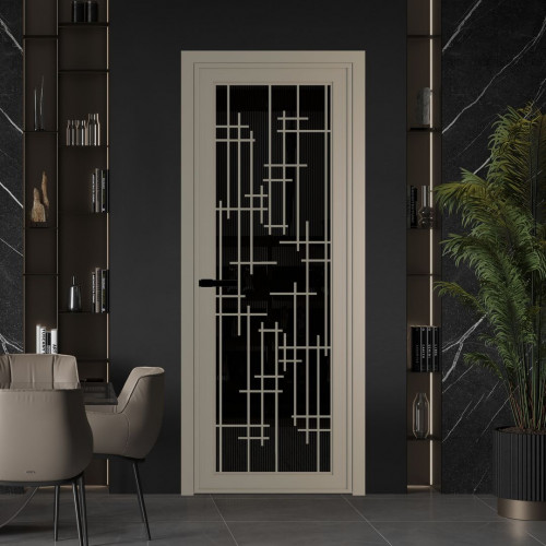 Межкомнатная дверь ProfilDoors 1 AGP Мору двухстороннее черное профиль Никель матовый Рисунок 6