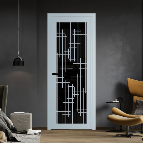 Межкомнатная дверь ProfilDoors 1 AGP Мору двухстороннее черное профиль Серебро Рисунок 6