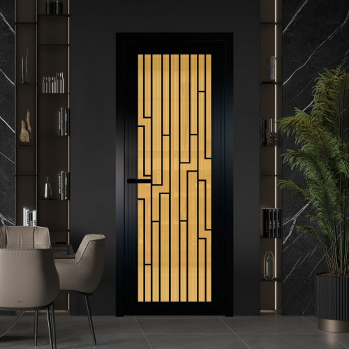 Межкомнатная дверь ProfilDoors 1 AGP Мору золото профиль Черный матовый Рисунок 5