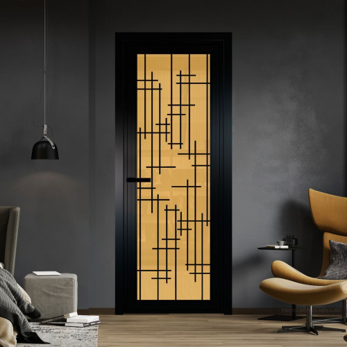 Межкомнатная дверь ProfilDoors 1 AGP Мору золото профиль Черный матовый Рисунок 6