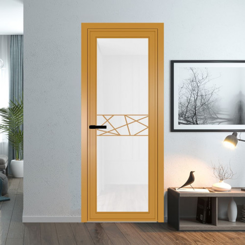 Межкомнатная дверь ProfilDoors 1 AGP Триплекс белый профиль Золото Рисунок 1