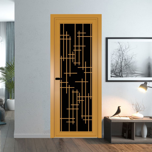 Межкомнатная дверь ProfilDoors 1 AGP Триплекс черный профиль Золото Рисунок 6