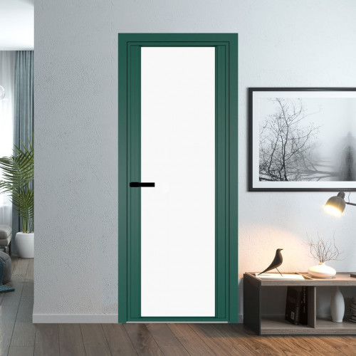 Межкомнатная дверь ProfilDoors 2 AGP Монохром белый просветленный триплекс профиль Зеленый воск
