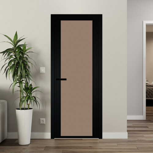 Межкомнатная дверь ProfilDoors 2 AGP Монохром капучино триплекс профиль Черный матовый
