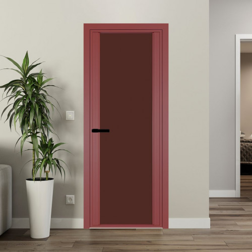 Межкомнатная дверь ProfilDoors 2 AGP Монохром шоколад триплекс профиль Красный антрацит