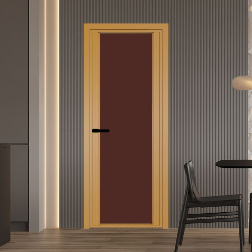 Межкомнатная дверь ProfilDoors 2 AGP Монохром шоколад триплекс профиль Золото